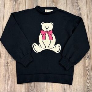 Vintage Edward Chapman 100%Wool Sweater with Teddy Bear Design - Made in England